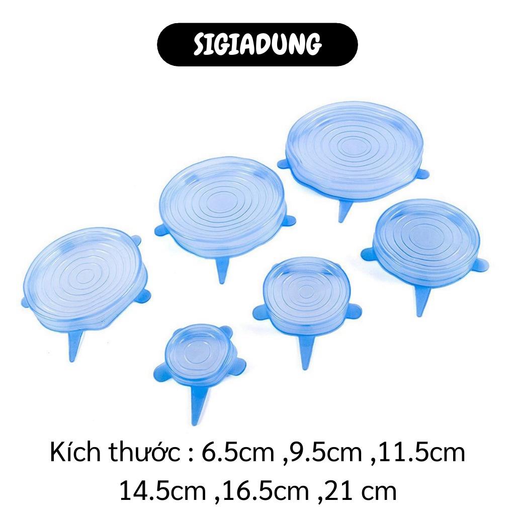 [SGD] Nắp Đậy Thực Phẩm - Bộ 6 Miếng Silicon Bọc Thực Phẩm, Màng Bọc Bảo Quản Thức Ăn 4167