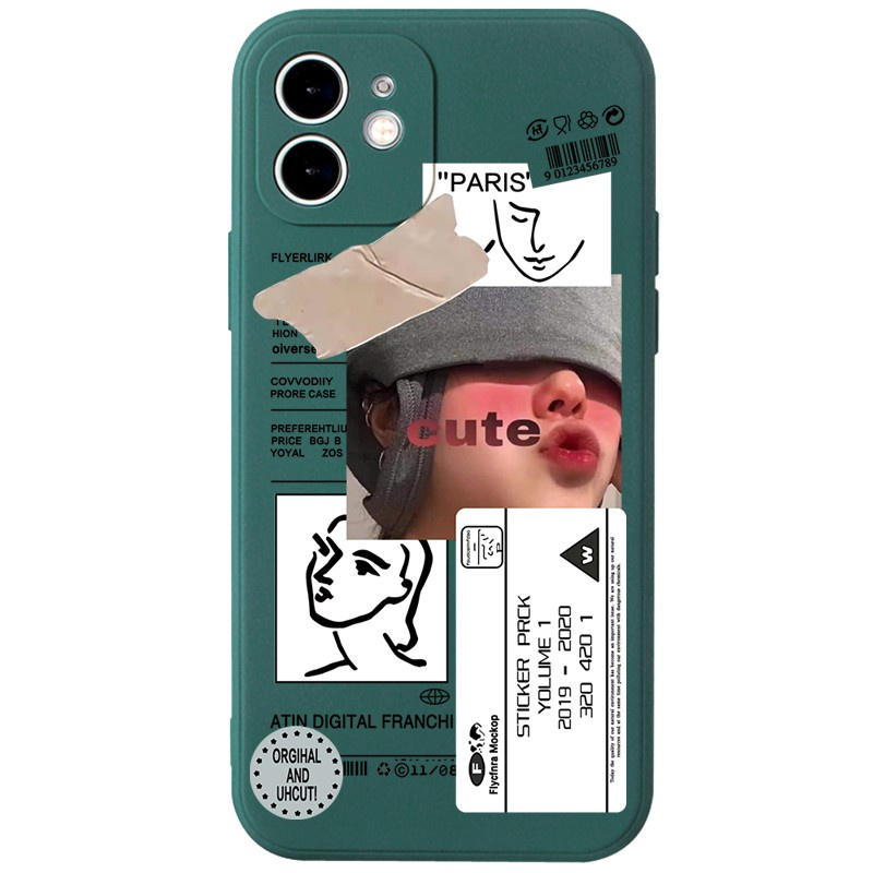 Ốp lưng JURSUE mềm hình cặp đôi dễ thương đẹp cho iPhone 13 12 11 Pro Max SE 2020 X XR XS ip 8 7 6 6S Plus kute Y230