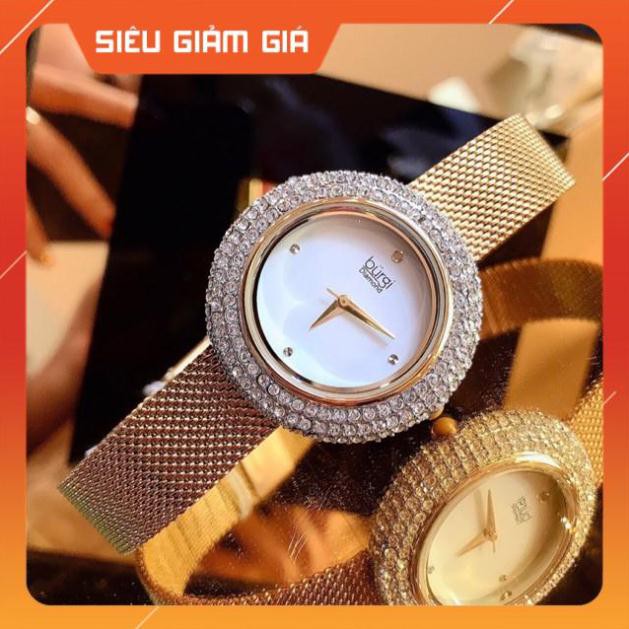 Đồng hồ nữ Burgi BUR220 mâm xôi ,  dây kim loại Full Box ⚜️Hàng Authentic⚜️