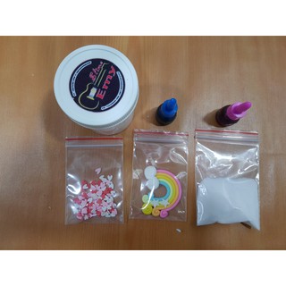 Bộ Kit Làm Slime Mây Gồm (Charm + Cốm + Basic Slime + Hũ + 2 Màu)