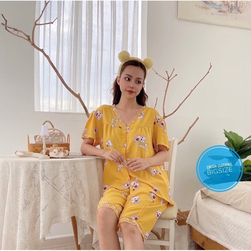 [Mẫu Đẹp] Pyjama Lưng Đồ Bộ Bigsize 55-100kg Diện cực Đẹp Chất lụa Nhật  Cao Cấp