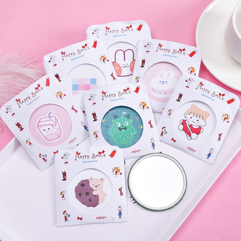 Combo 5 gương mini xinh xắn nhỏ gọn cầm tay, để túi