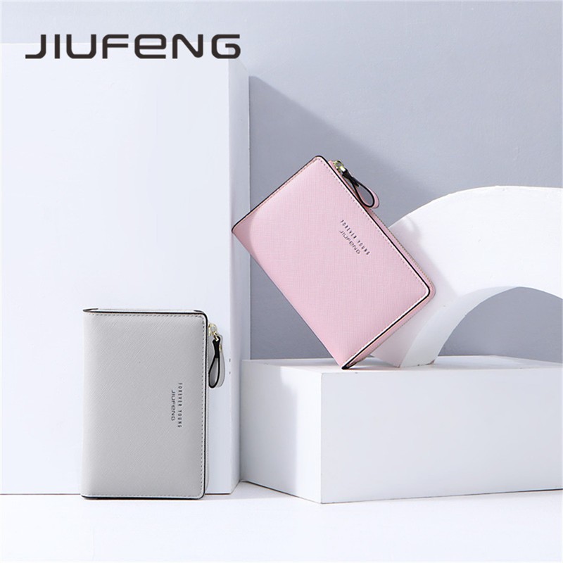 JIUFENG Ví da PU kiểu dáng đơn giản thanh lịch dành cho nữ | BigBuy360 - bigbuy360.vn
