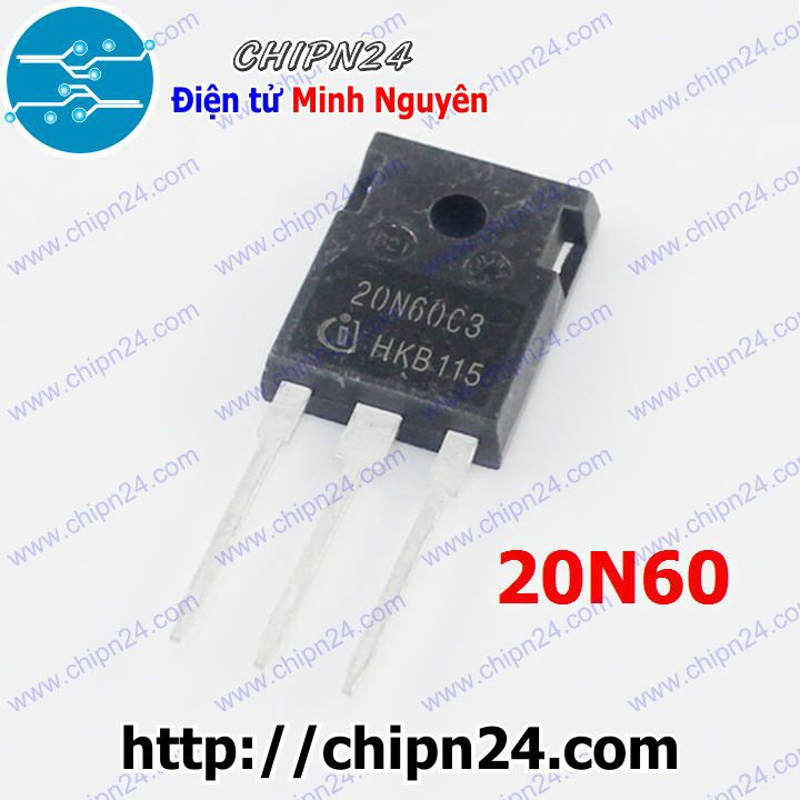 [1 CON] IGBT 20N60 TO-3P 20A 600V Kênh N (20N60C3)