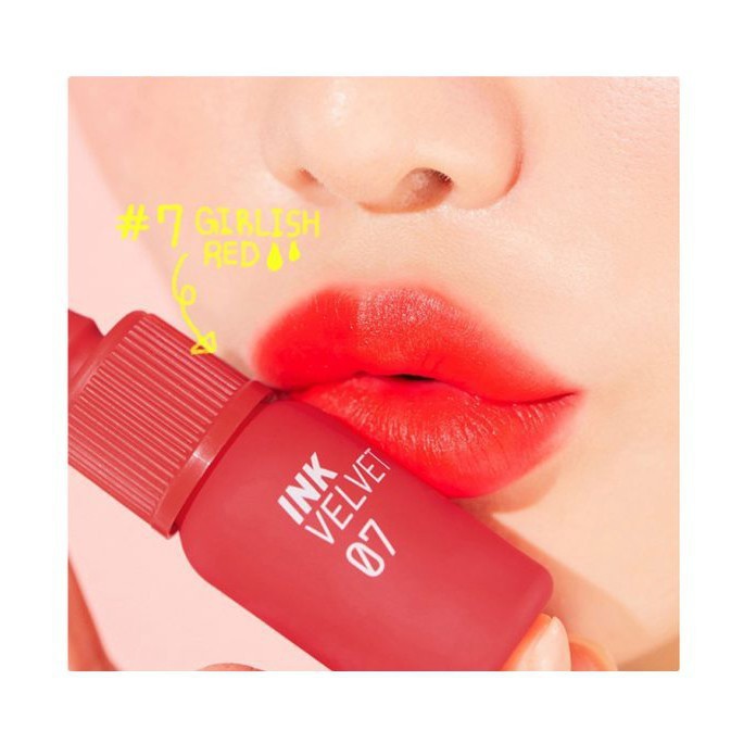 Son Kem Lì Peripera Ink Velvet Lip Tint New 2019 màu #07 đỏ cam siêu đẹp