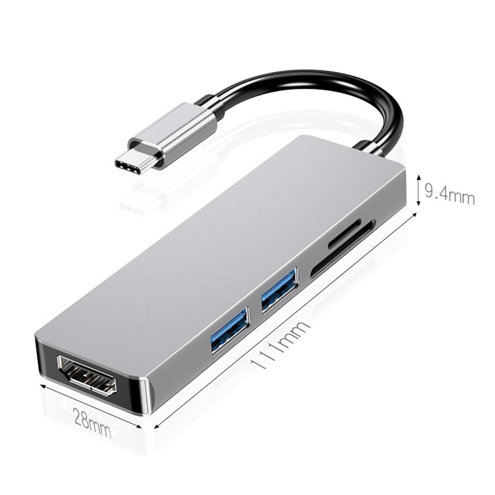 5 in 1 USB Type-C 3.1 to HDMI / USB3.0 / SD /TF Card Adapter Dock HUB Converter Compact Portable Carry Convenient  for Computer