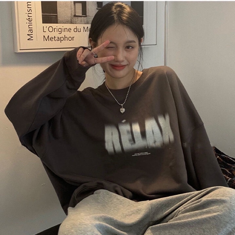 Áo swt chữ in Relax
