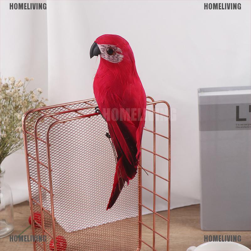 Đồ trang trí Chim Vẹt Lông Vũ 25cm / 9.8 &quot;Dùng Trang Trí