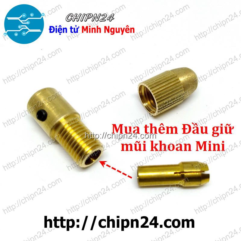 [1 CÁI] Đầu kẹp mũi khoan Đa Năng Trục 2MM (Tặng 1 Cây M3 Mở Lục Giác)