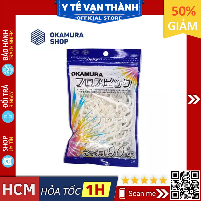 ✅ Bịch tăm Chỉ Kẽ Răng Okamura (Bịch 90 Que) -VT0556 | Y Tế Vạn Thành