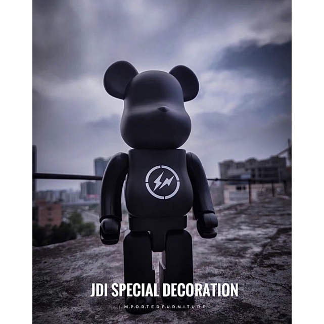 JDI PLUS | Mô Hình Gấu Bearbrick Tia Chớp Xám Đen