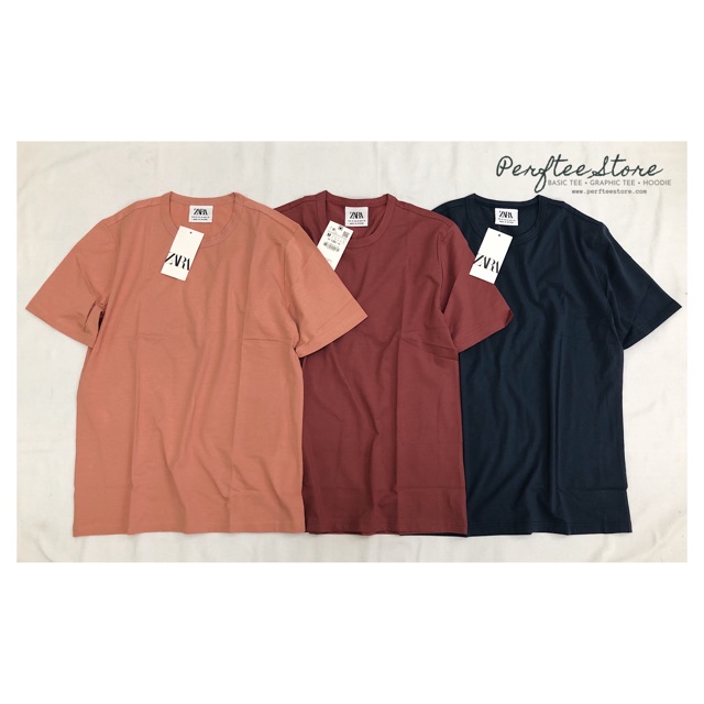 Áo thun trơn Zara Basic Compact form nam nữ cotton 4 chiều co dãn |𝑷𝑬𝑹𝑭𝑻𝑬𝑬|