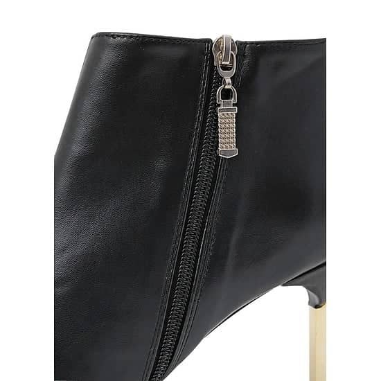 Giày boot nữ cỗ thấp đế cao 7cm hai màu đen đỏ hàng hiệu rosata ro37 | BigBuy360 - bigbuy360.vn