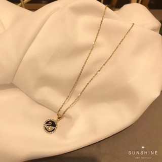 Vòng Cổ Ngắn Mặt Thiên Nga Đen Thương Hiệu Shi Cao Cấp (Với Hộp Quà Tặng) Dây Chuyền Cá Nhân Thời Trang Ngọt Ngào Cá Nhân Hóa Và Vỏ Tròn Bảo Vệ / Quà Tặng Cá Nhân