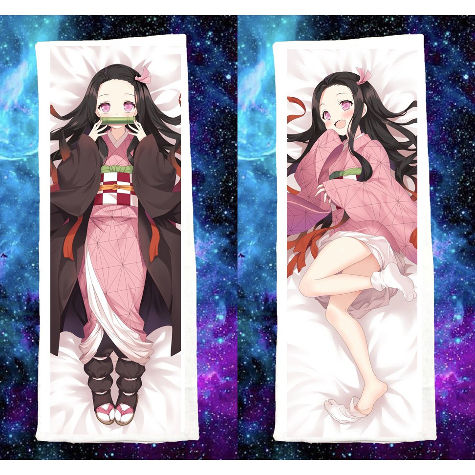 Gối ôm dài Kamado Nezuko-Kimetsu no Yaiba dài 1mx40cm có bông