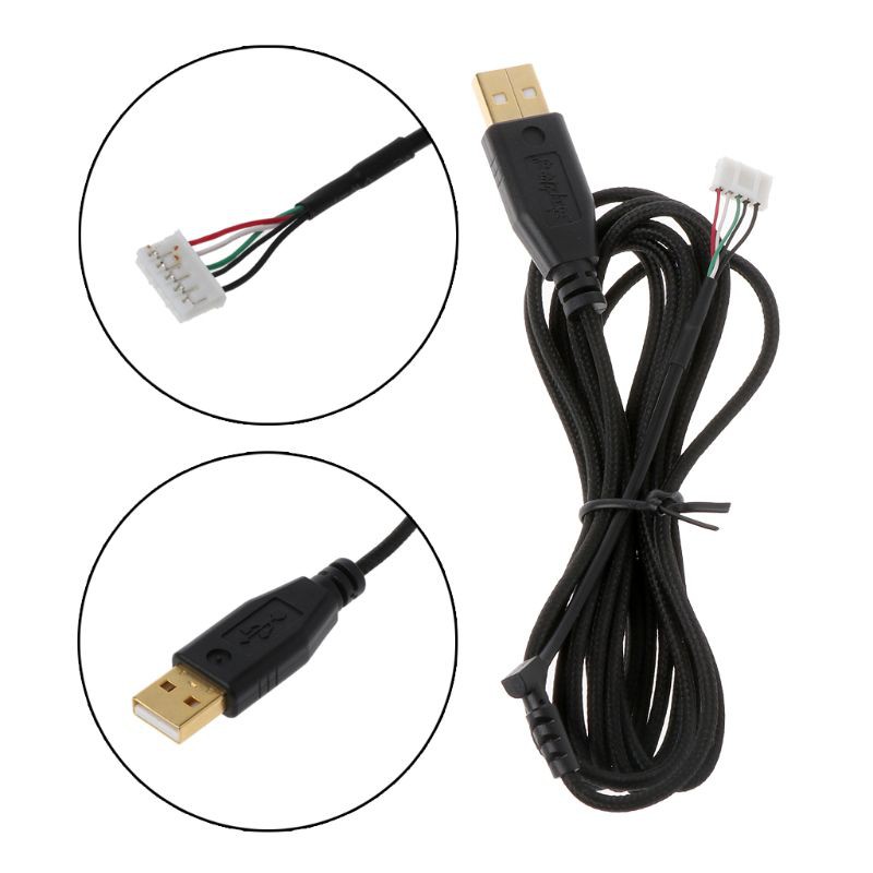 ♡♡ Gold Plated Durable Nylon Braided Line USB Mouse Cable Replacement Wire for Razer Naga 2014 Mouse