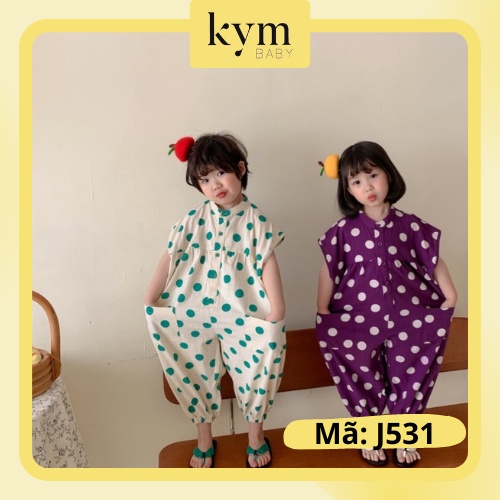 [FORM ĐẶC BIỆT XEM KỸ BẢNG SIZE] Jumpsuit Chấm bi cho bé J531