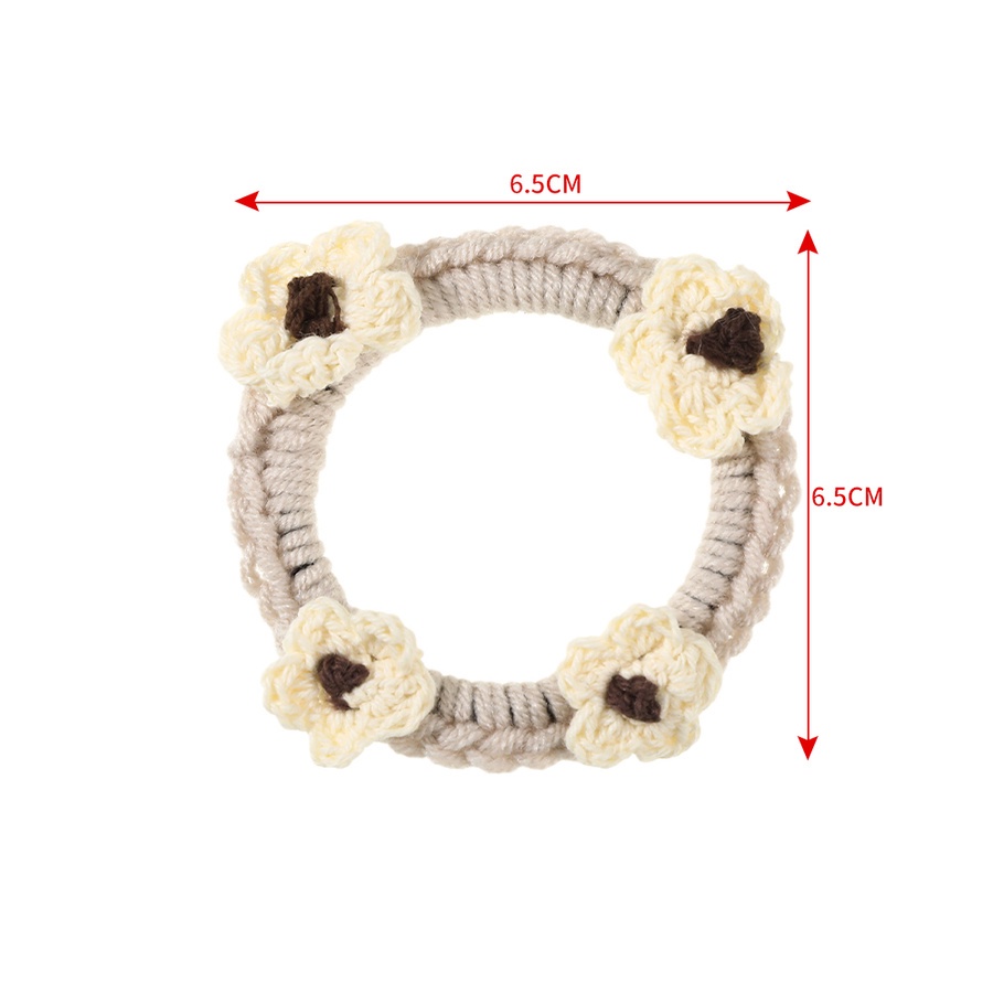 Dây buộc tóc vải len dệt kim đính hoa phong cách Hàn Quốc dễ thương thời trang mùa thu cho nữ