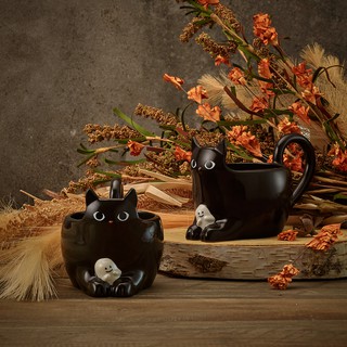 Cốc Sứ Mug Starbucks 10Oz Black Cat Holding Ghost
