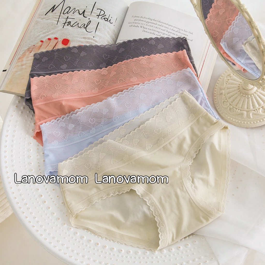Quần Lót Nữ lụa băng mềm mát thiết kế viền ren xinh xắn sexy gợi cảm QL9909 (Bầu bí nhỏ bon chen)
