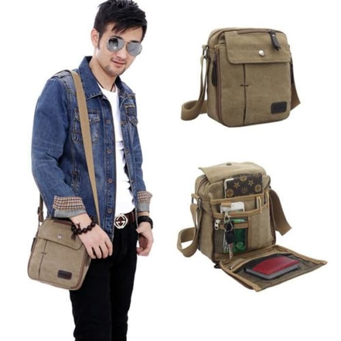 Túi Đeo Vai Vải Canvas Đựng Máy Tính Bảng Ba06662 Đa Năng Cho Nam