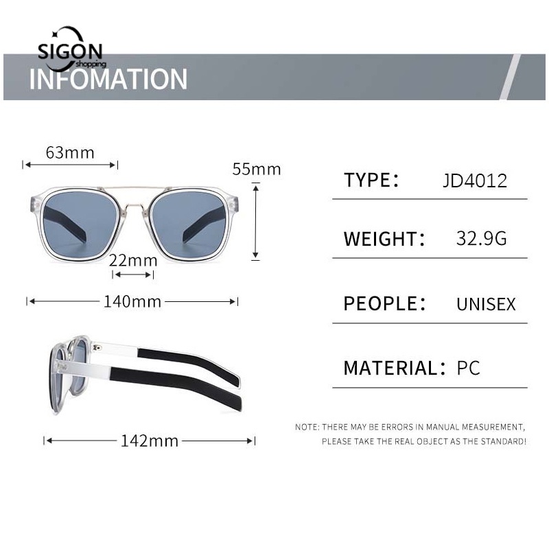 Kính Mát Gọng Vuông Chống Tia UV Thời Trang