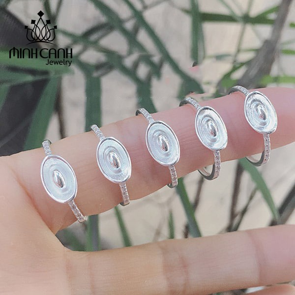 Nhẫn Bạc Nữ Hình Thỏi Vàng - Minh Canh Jewelry