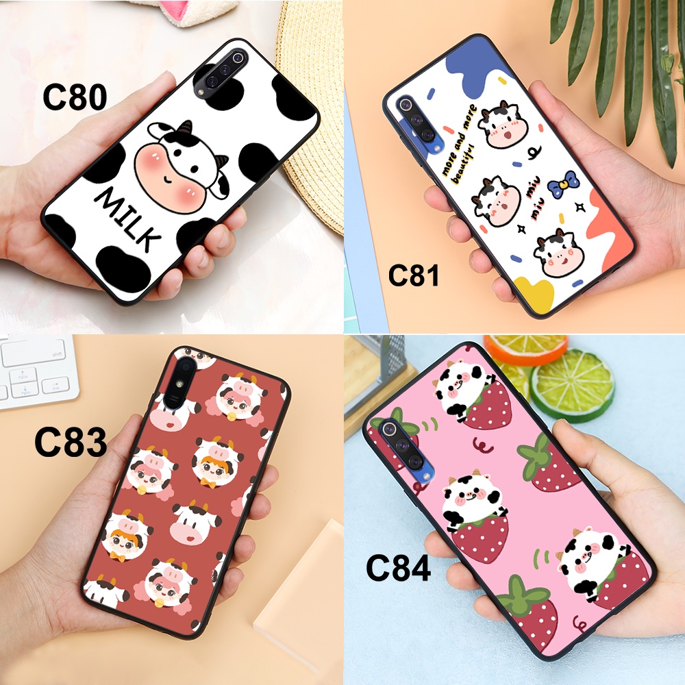 Ốp Lưng Xiaomi Mi 9- Mi 9 SE-Redmi 9A In Hình Bò Sữa Cute, Nhiều Màu Sắc Mới P4: Rẻ Bền Đẹp