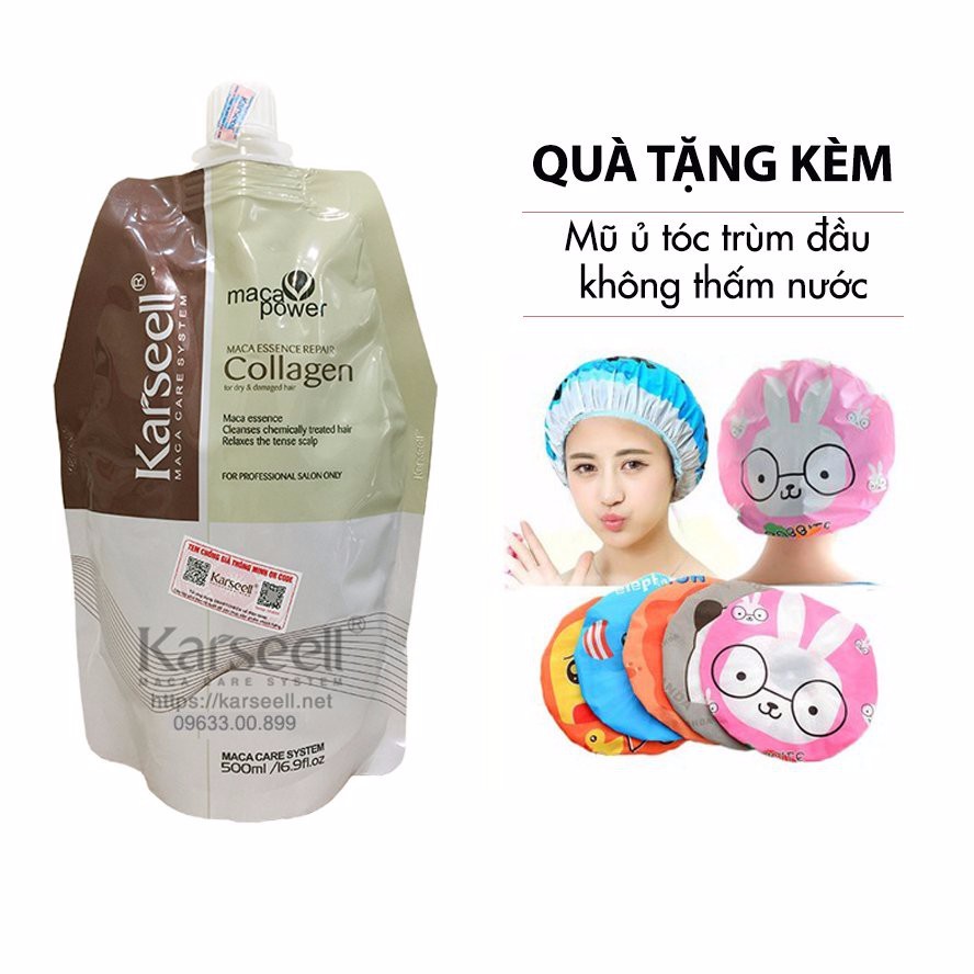 [𝐌𝐮𝐚 𝐠ì 𝐜ũ𝐧𝐠 𝐭ặ𝐧𝐠] Ủ tóc collagen Karseell 500ml - siêu mượt phục hồi tóc hư tổn CHÍNH HÃNG 100% ( có tem cod chống giả)