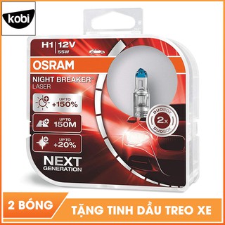 Bóng đèn osram night breaker laser H1 12V 55W siêu sáng dùng cho pha ô tô, tăng sáng 150%, model mới 2019 (bộ 2 bóng)
