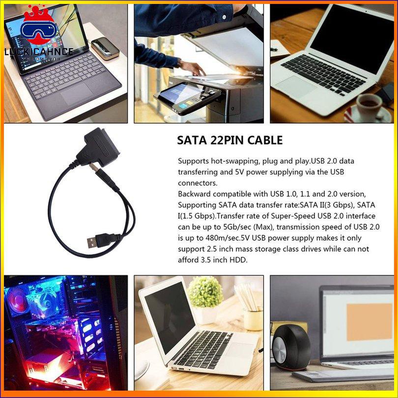 Dây Cáp Chuyển Đổi Usb2.0 Sang Sata 22pin Cho Ổ Cứng Hdd 2.5 " | BigBuy360 - bigbuy360.vn