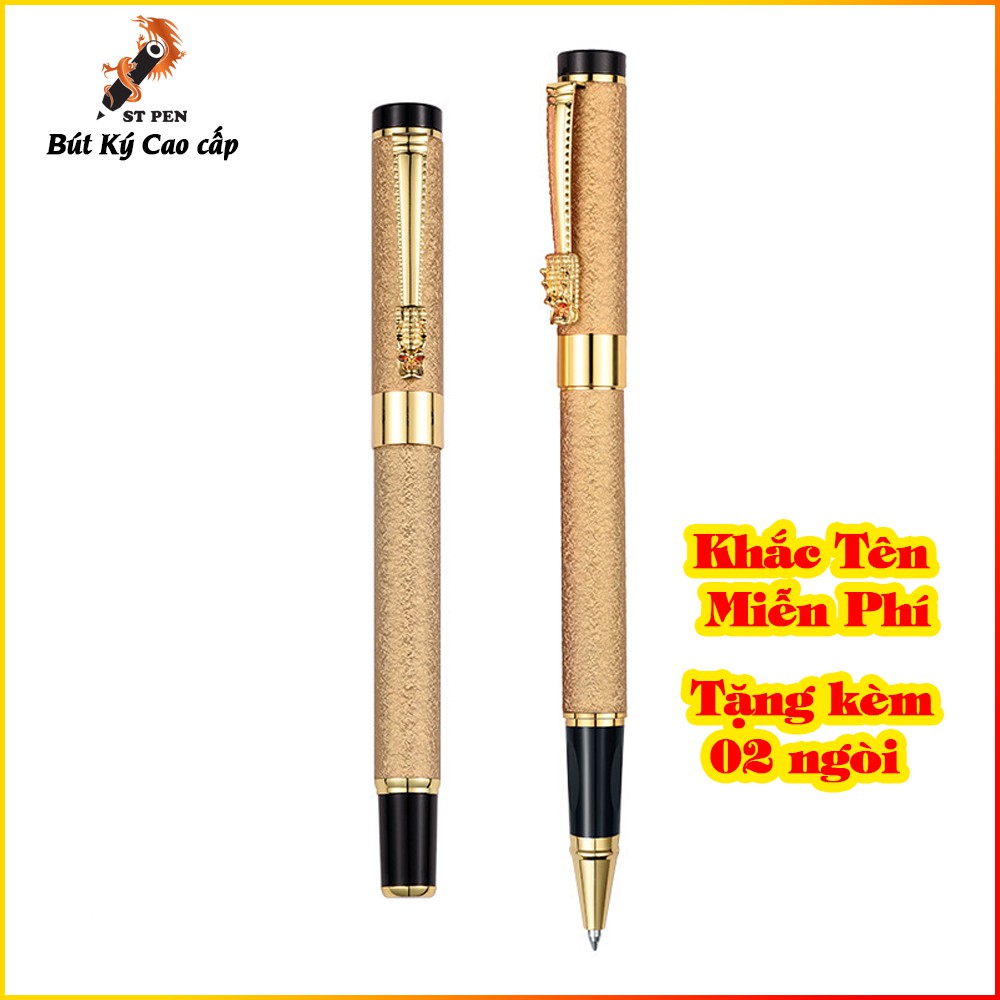 [RẺ VÔ ĐICH] Bút ký tên cao cấp khảm rồng ST06⚡Miễn phí khắc tên in logo theo yêu cầu⚡tặng kèm 01 ngòi dự phòng