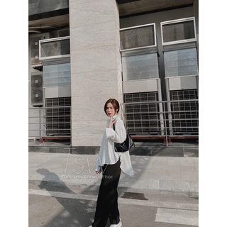 Sơ mi voan lụa buộc nơ bên (ảnh thật)