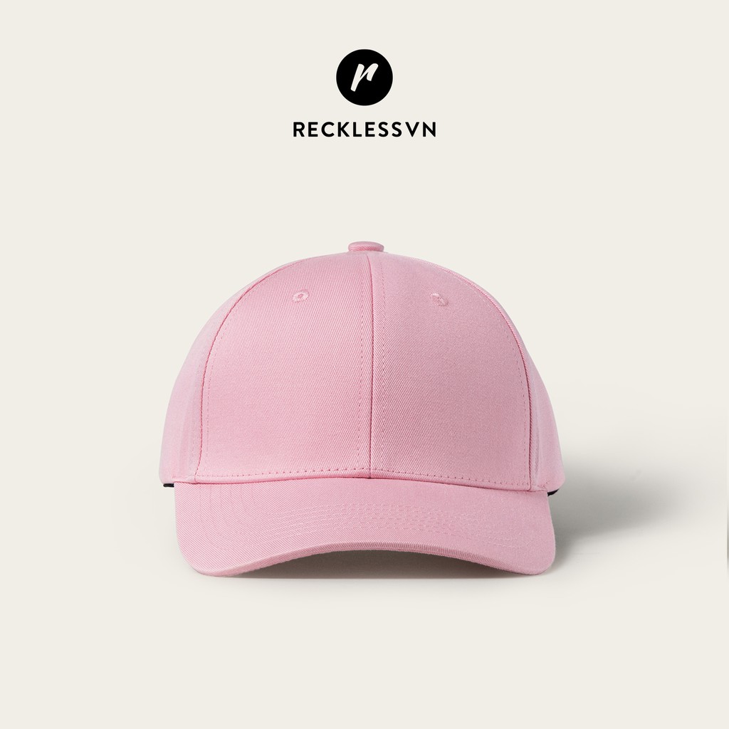 [Mã LT50 giảm 50k đơn 250k] Nón Bóng Chày Lưỡi Trai Màu Hồng Trơn Reckless Signature Ballcap Vải Kaki Cotton