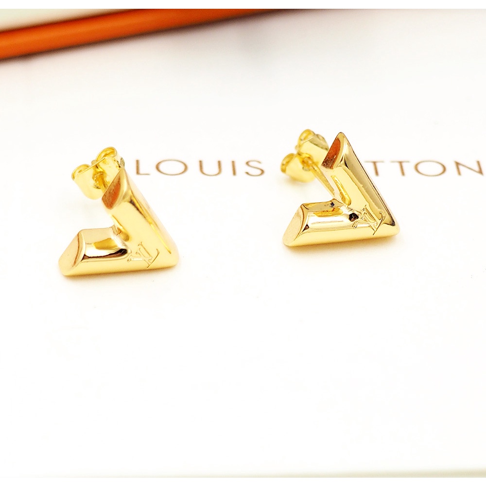 Khuyên Tai Dáng Chữ V Thương Hiệu Louis Vuitton Cao Cấp Thời Trang
