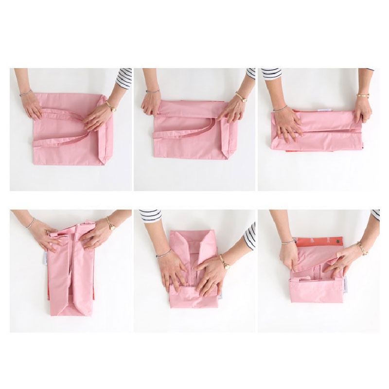 Túi đựng đồ mua sắm YADOU đeo vai chống thấm nước in hình thú hoạt hình màu sắc tương phản có thể gấp gọn