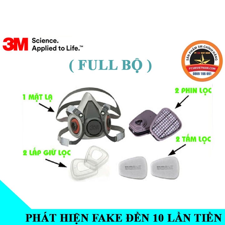 Trọn bộ mặt nạ phòng độc 3M 6200