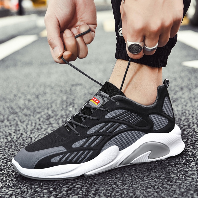 Giày Thể Thao Nam GEMI - Giày Sneaker Màu Đen Viền Xanh - Xám,Giày Thể Thao Vận Động,Bảo Vệ Chân - G5150