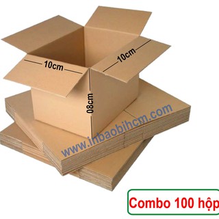 100 hộp giấy carton đóng hàng 10x10x8cm (InbaobiHCM - Thùng - Hộp giá rẻ)