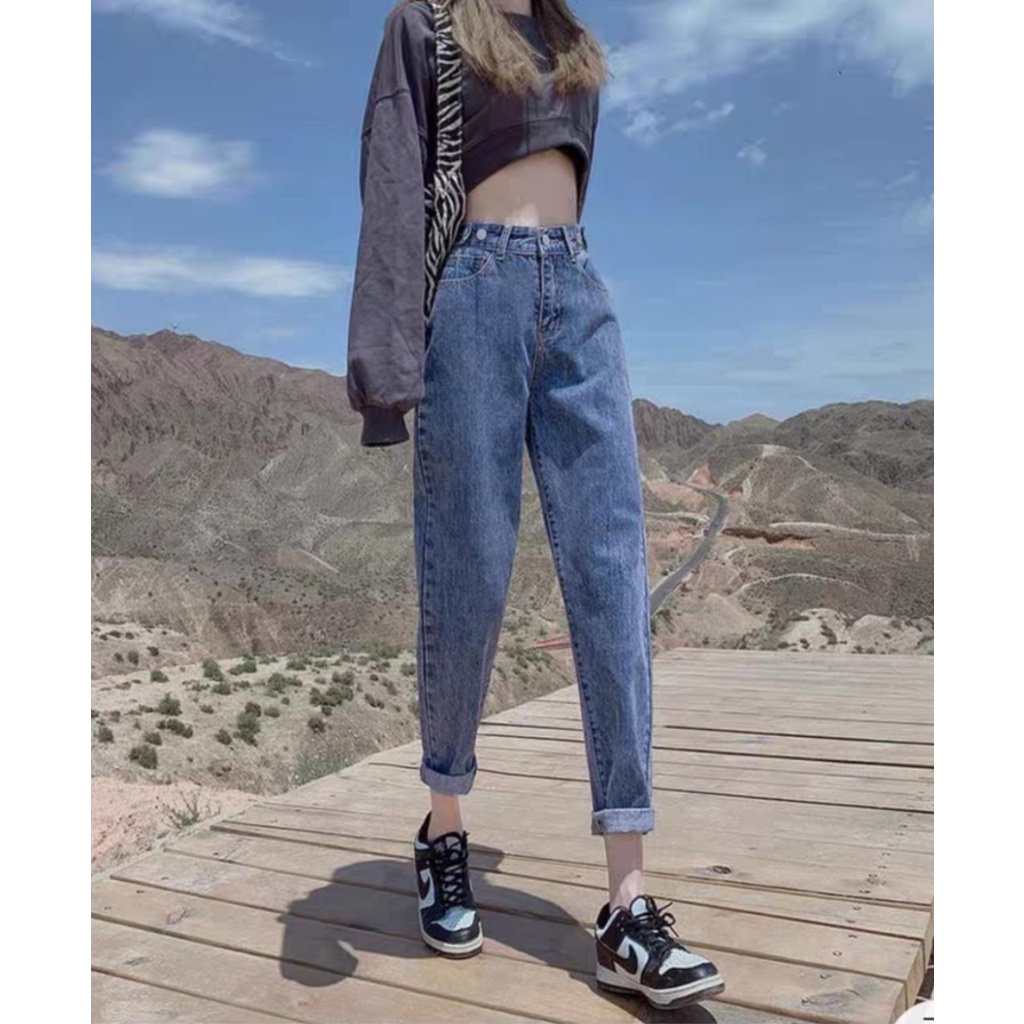 Quần jean bò nữ baggy cạp cao đủ size cực hot 2022 jeanTH | BigBuy360 - bigbuy360.vn