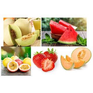 Combo Hạt giống 5 loại quả ( Dưa lê siêu ngọt - Dưa hấu - Chanh dây - Dâu tây đỏ - Dưa lưới ruột vàng )  dễ trồng