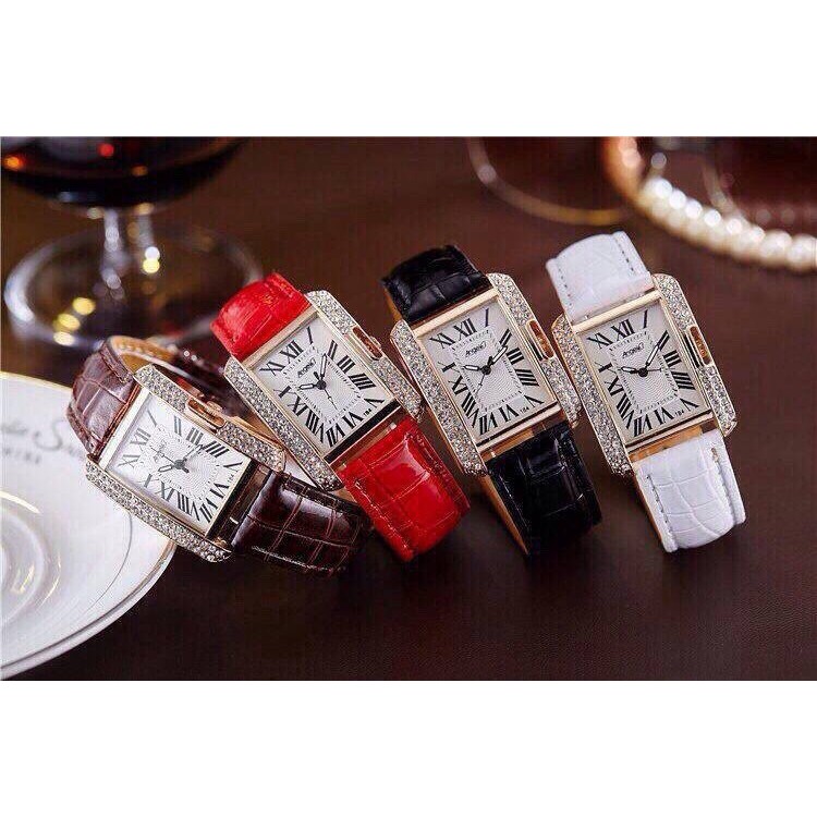 [CỰC ĐẸP] ĐỒNG HỒ NỮ DÂY DA MẶT VUÔNG ANGELE NHIỀU MÀU THỜI TRANG | BigBuy360 - bigbuy360.vn