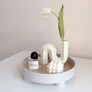 Khay Gỗ Tròn Màu Sắc Đơn Giản Phong Cách Âu Mỹ / Mỹ / Đồ Ăn Vặt Để Bàn 3 Màu Sắc