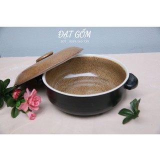 Âu cơm hộp đựng cơm men gốm - gốm sứ Bát Tràng