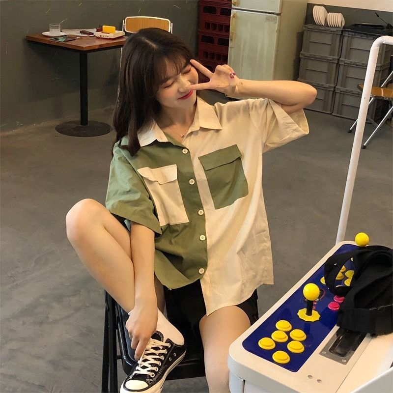 2346✨ Áo Sơ Mi Nữ Ngắn Tay Thời Trang Hàn Quốc