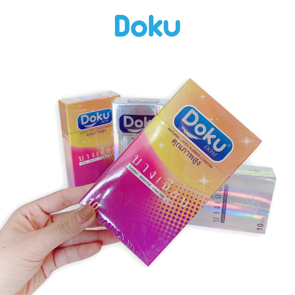 Bao Cao Su Siêu Mỏng DoKuDom Bạc Hộp 3-10 Chiếc - Hàng Chuẩn Thái Lan