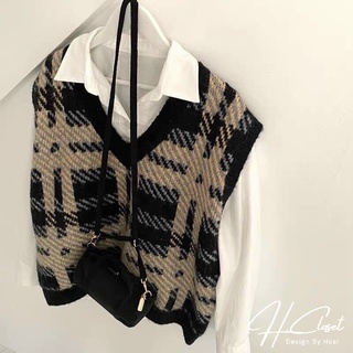 [HOT] Áo Gile Kẻ Vintage