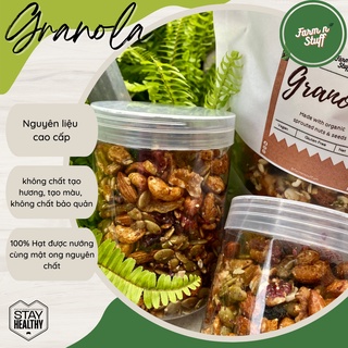 Ngũ cốc Granola Farm n Stuff Siêu hạt cao cấp, Granola 100% hạt nướng mật ong không yến mạch