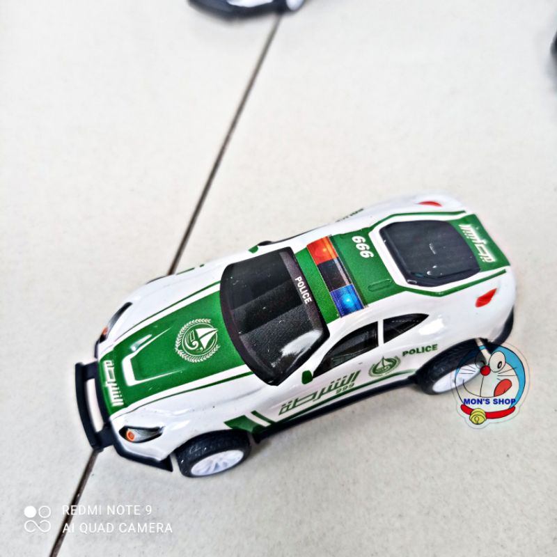 Đồ chơi set 8 xe ô tô cảnh sát, chạy đà, chất liệu kim loại