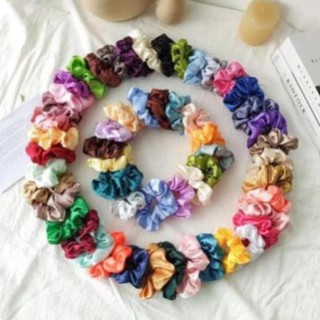 Dây buộc tóc scrunchies phi bóng lụa mềm